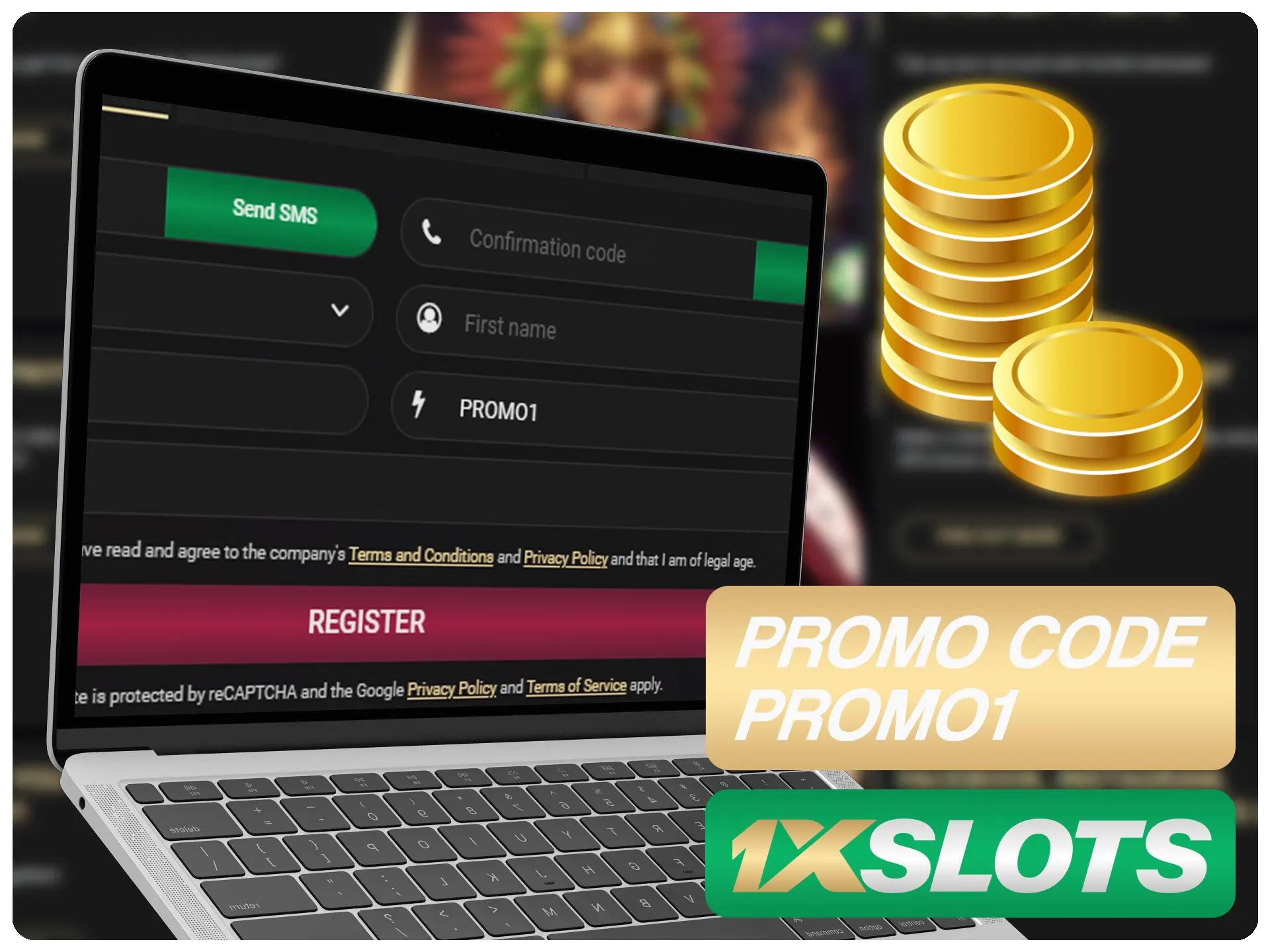 1xSlots'a kayıt olurken özel promosyon kodunu girerek ek bonuslar kazanın.