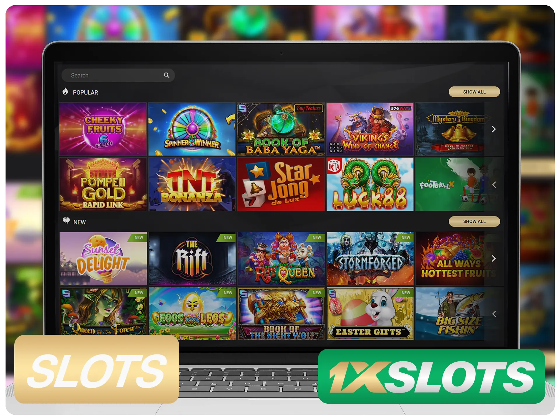 1xSlots'ta oynamak için favori slotlarınızı bulun.